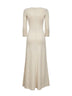 Beige wool blend knit Salina long dress