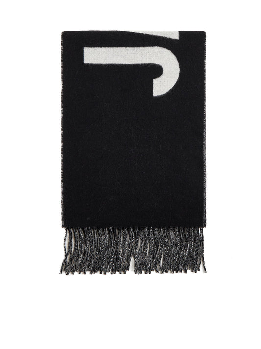 Sciarpa con frange nera