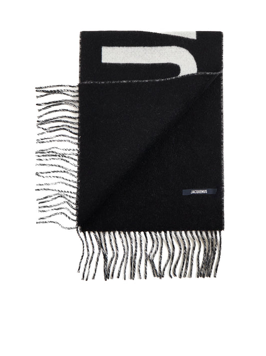 Sciarpa con frange nera