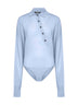 Blue wool Tordu bodysuit