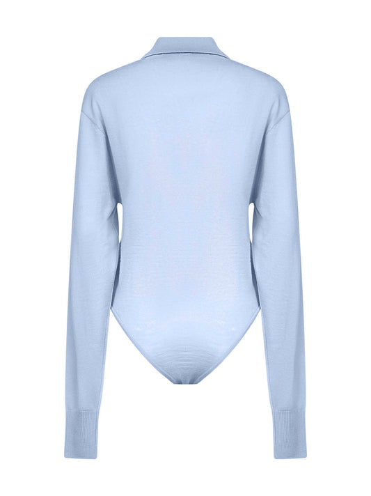 Blue wool Tordu bodysuit