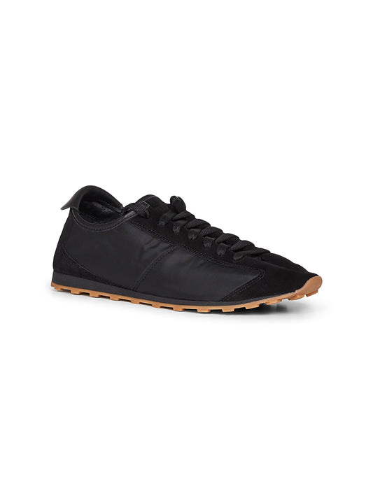 Black suede and nylon Tennis sneakers