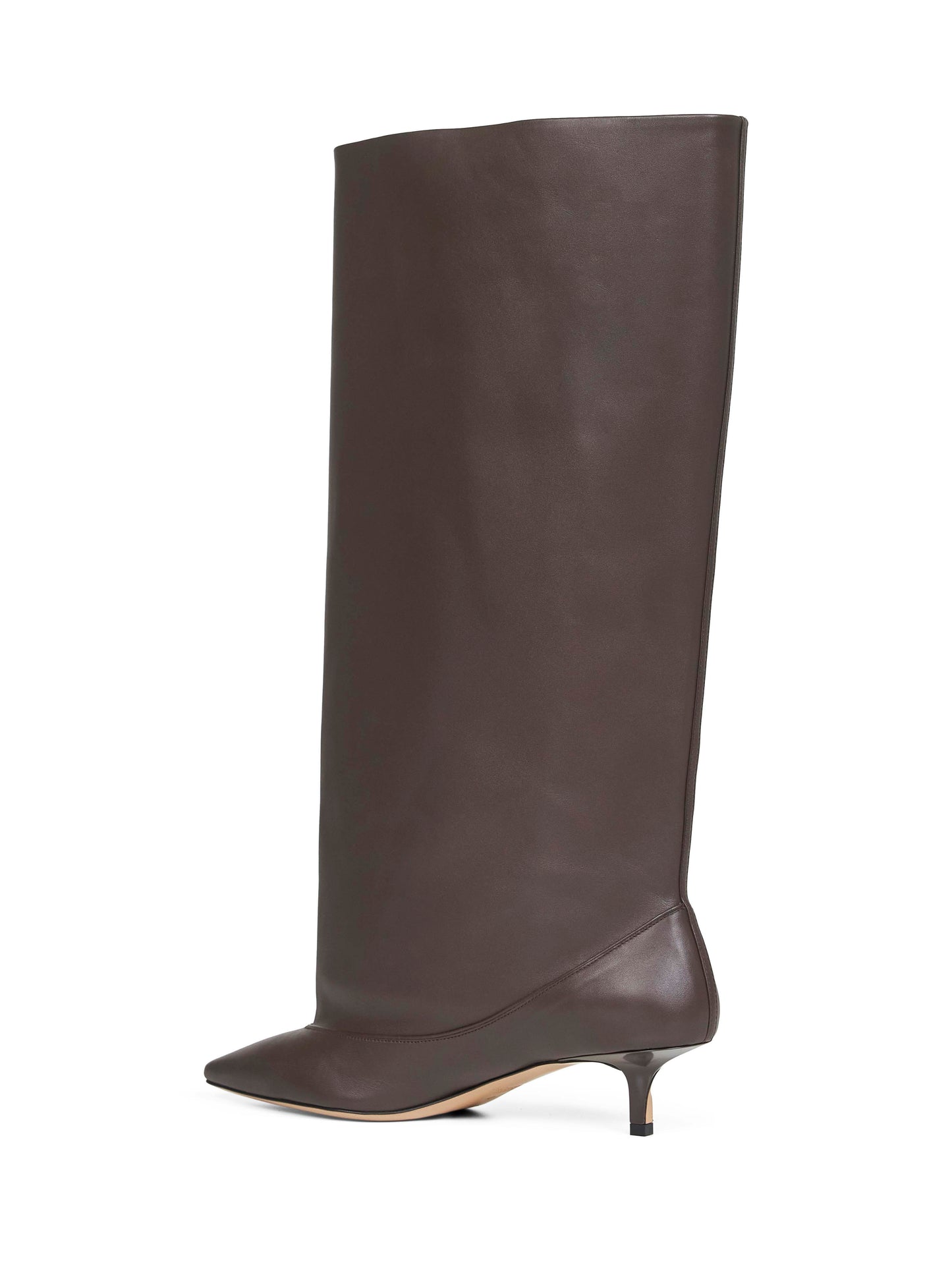 Brown smooth leather wide The high Tourni boots