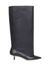 Black smooth leather wide The high Tourni boots