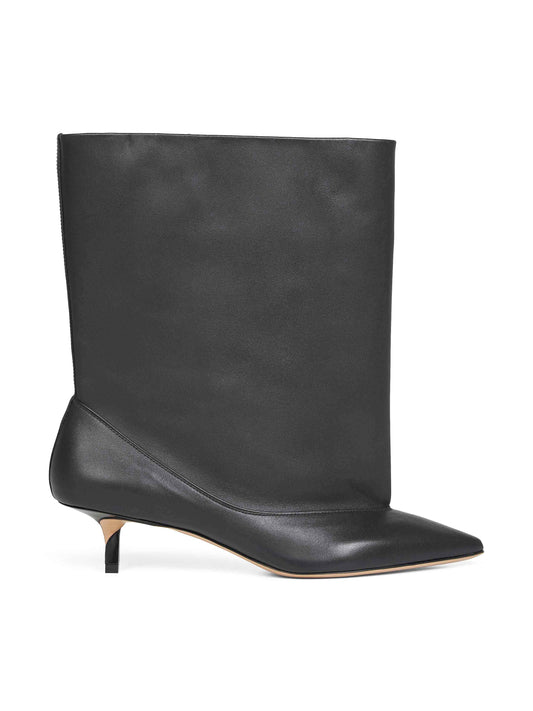Black smooth leather wide The Tourni boots