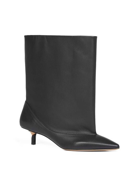 Black smooth leather wide The Tourni boots