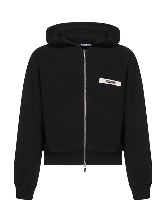 Black The Gros Grain zipped hoodie