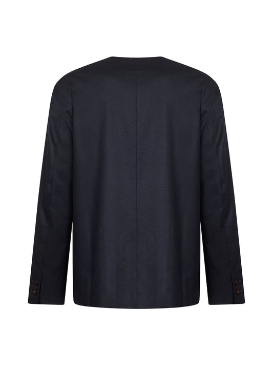 Blue tailoring wool The Cardigan jacket<BR/>