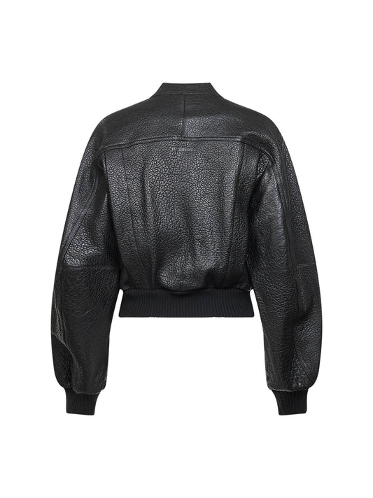Black grained lambskin leather The Tore jacket