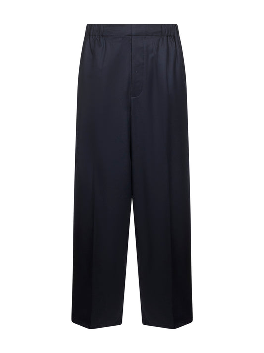 Blue wool relaxed tailored The Gio pants