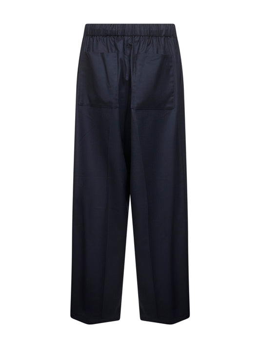 Blue wool relaxed tailored The Gio pants