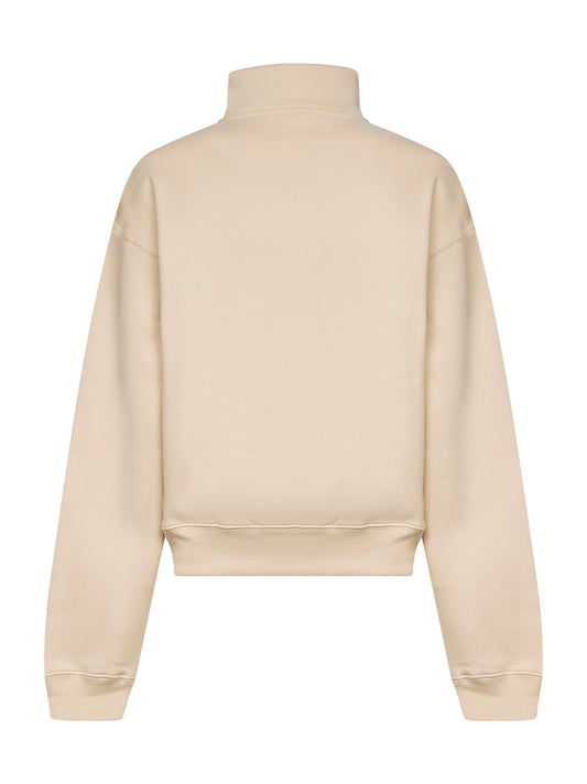 Beige The Gros Grain zipped-rollneck sweatshirt
