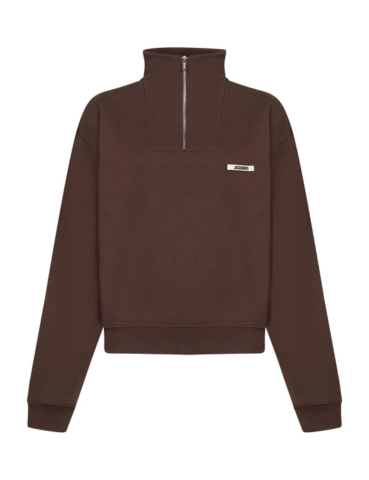 Brown The Gros Grain zipped-rollneck sweatshirt