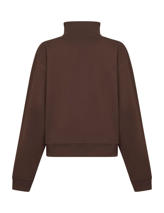 Brown The Gros Grain zipped-rollneck sweatshirt