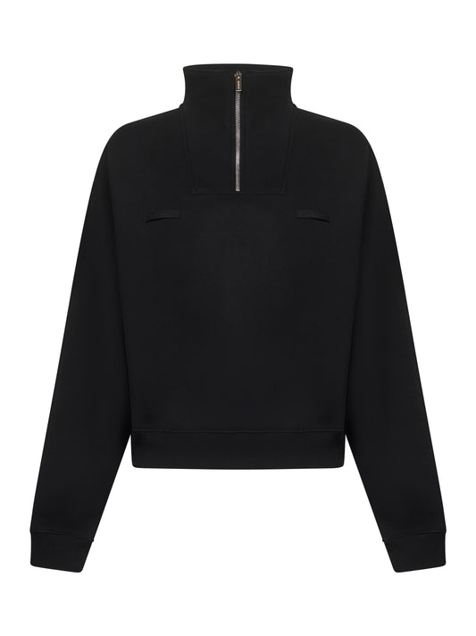 Black The Gros Grain zipped-rollneck sweatshirt