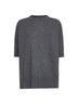 Grey cashmere short-sleeved sweater