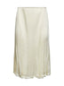 Ivory satin flared skirt