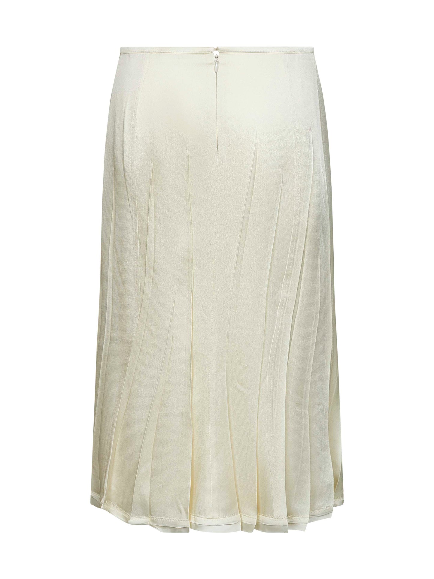 Ivory satin flared skirt