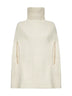 Ecru wool high-neck cape