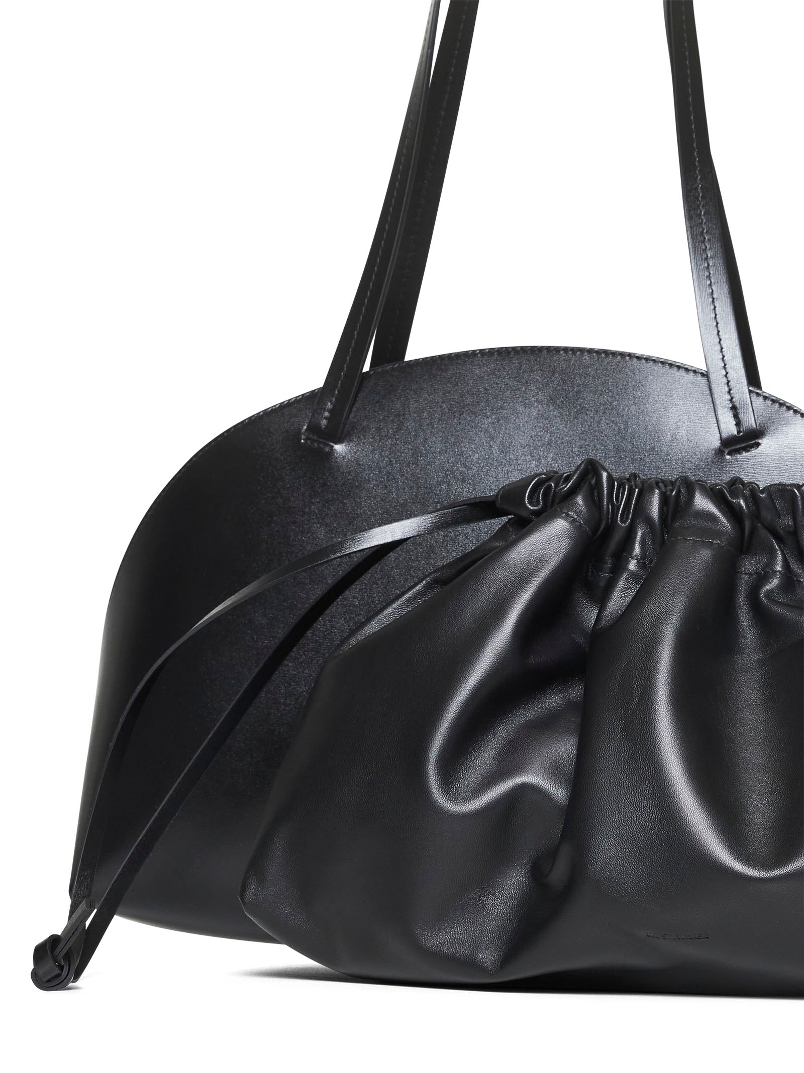 ショルダーバッグ・ポシェット Jil Sander Black leather medium Curve shoulder bag Curve Shoulder Medium Woman | Jil Sander Official Online Store