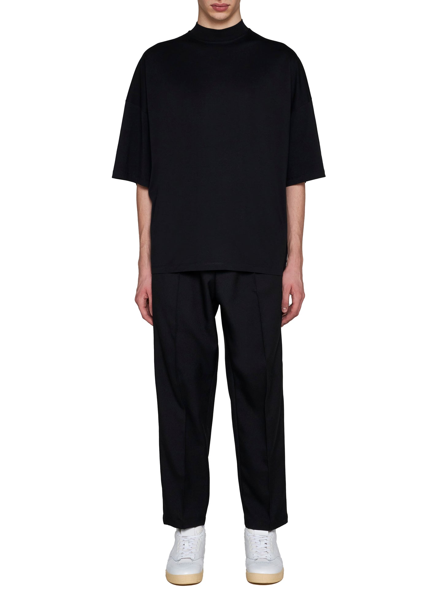Cotton mock-neck T-shirt by Jil Sander