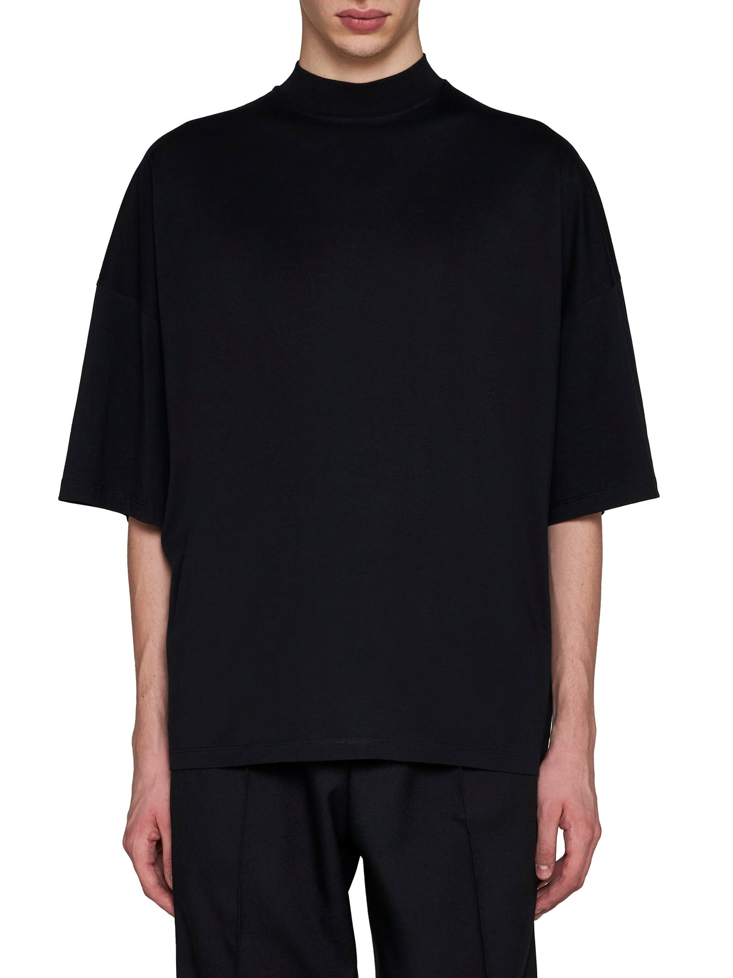 Cotton mock-neck T-shirt by Jil Sander