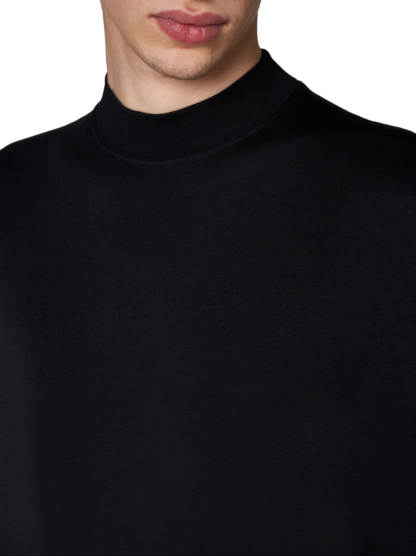 Cotton mock-neck T-shirt by Jil Sander
