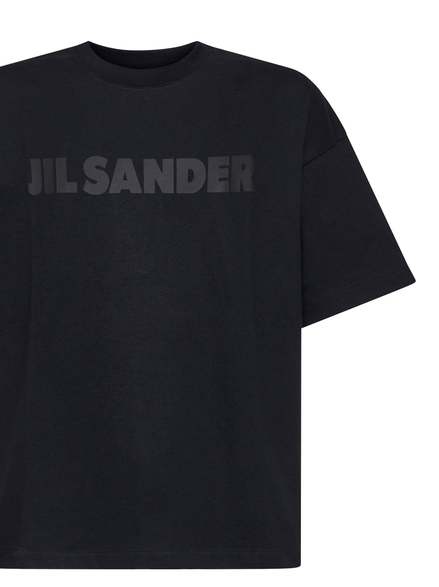 T-shirt nera con logo stampato