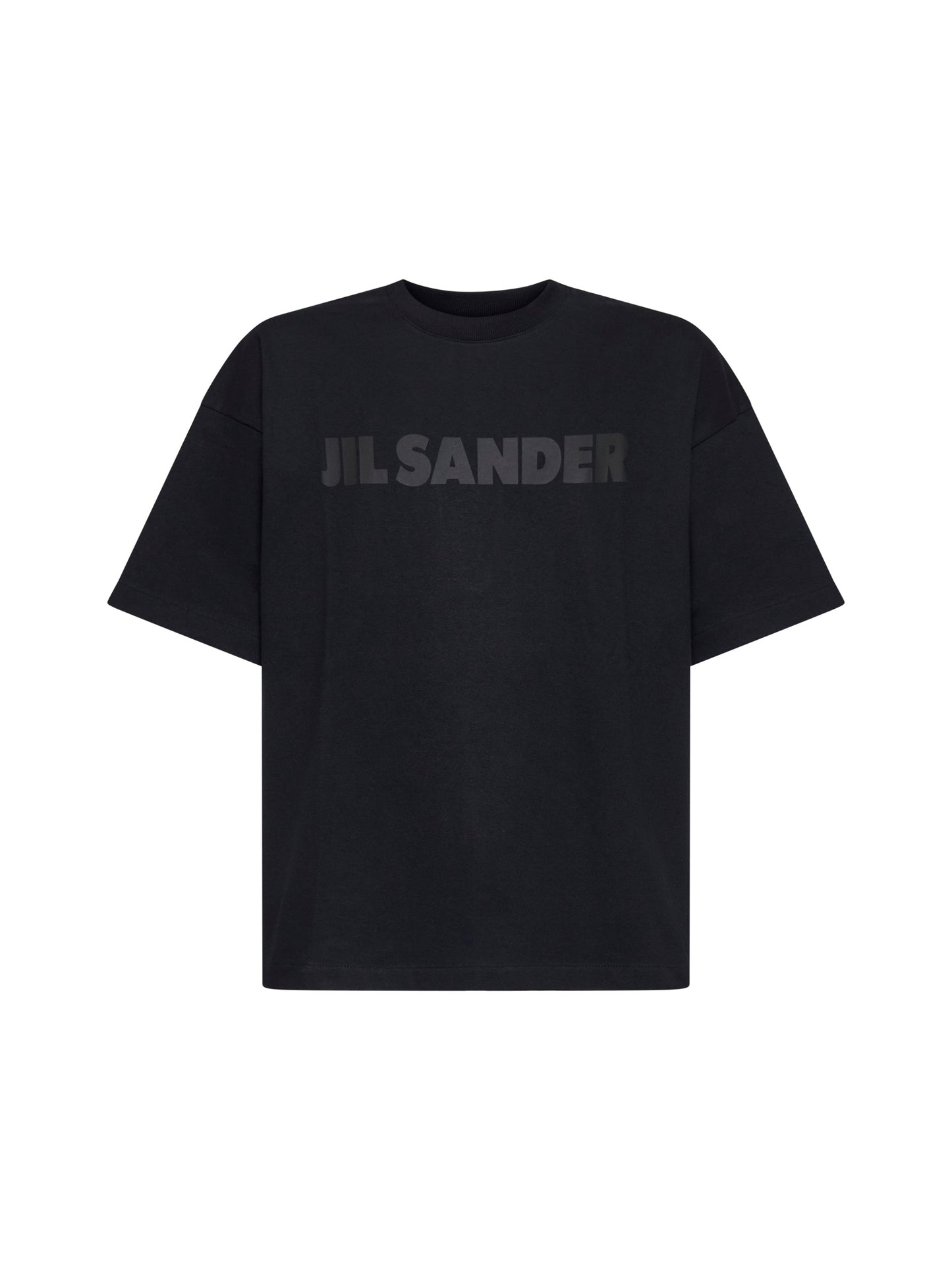 T-shirt nera con logo stampato