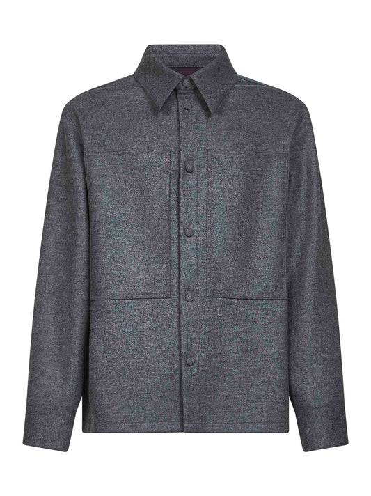 Camicia in lana Melton grigia
