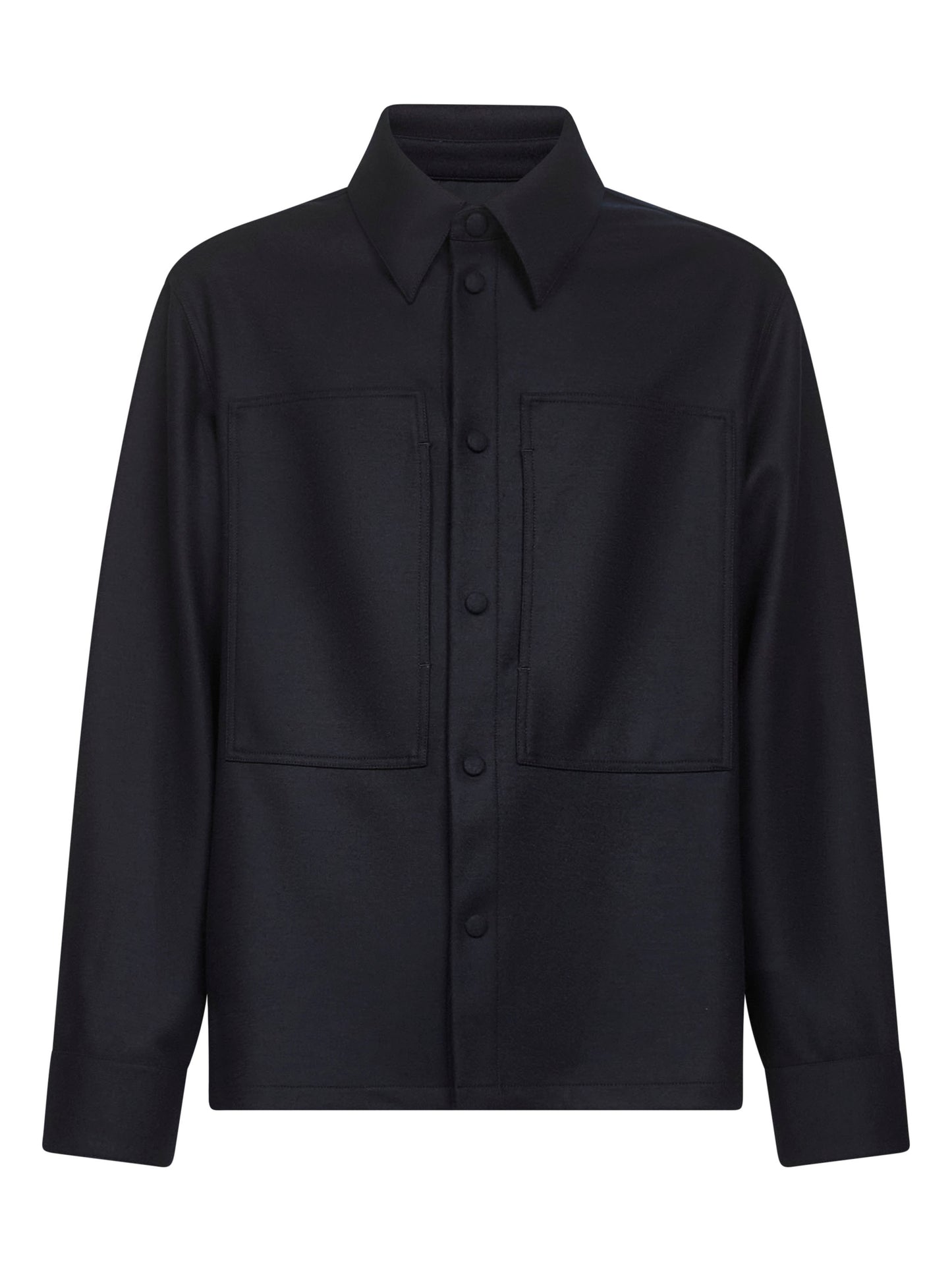 Camicia in lana Melton blu