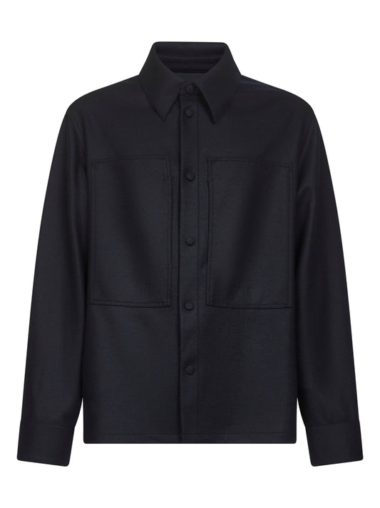 Camicia in lana Melton blu