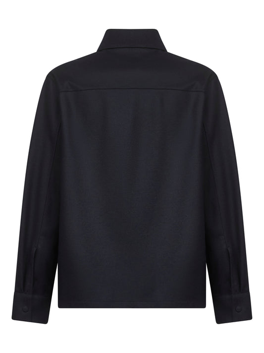 Camicia in lana Melton blu