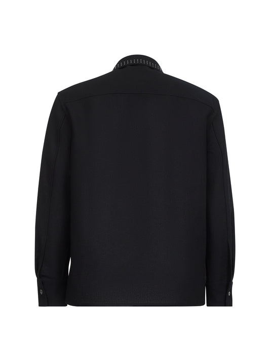 Black wool canvas shirt
