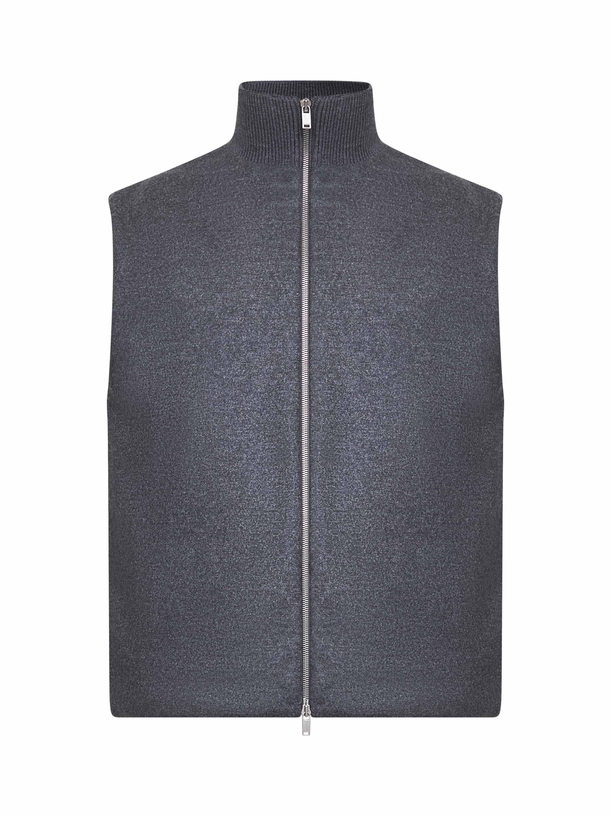 Grey melton wool padded vest – Daniello.com