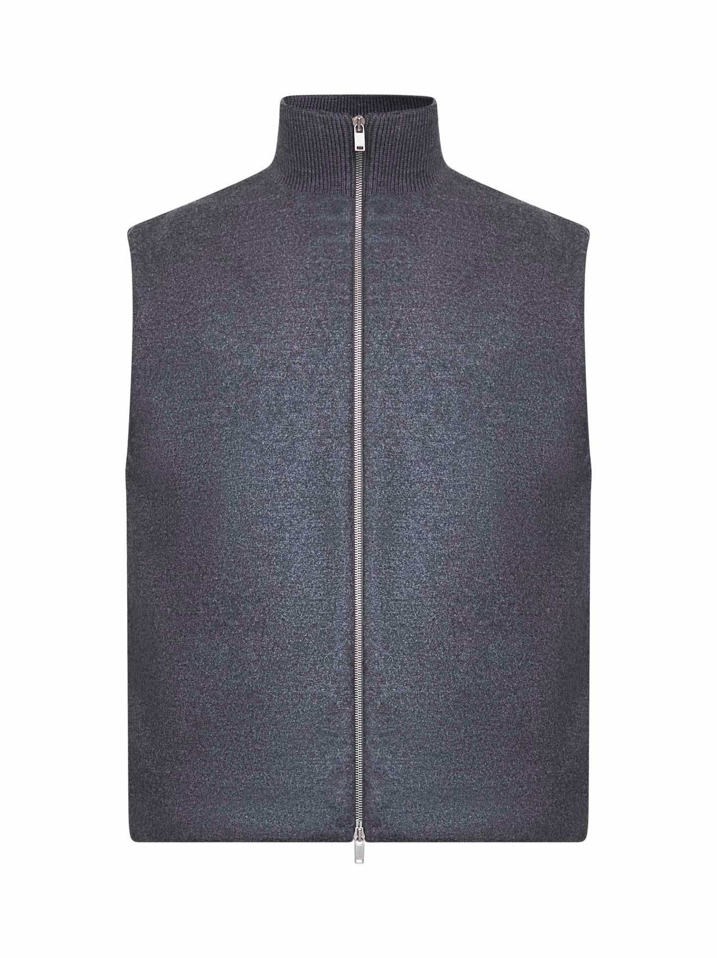 Grey melton wool padded vest