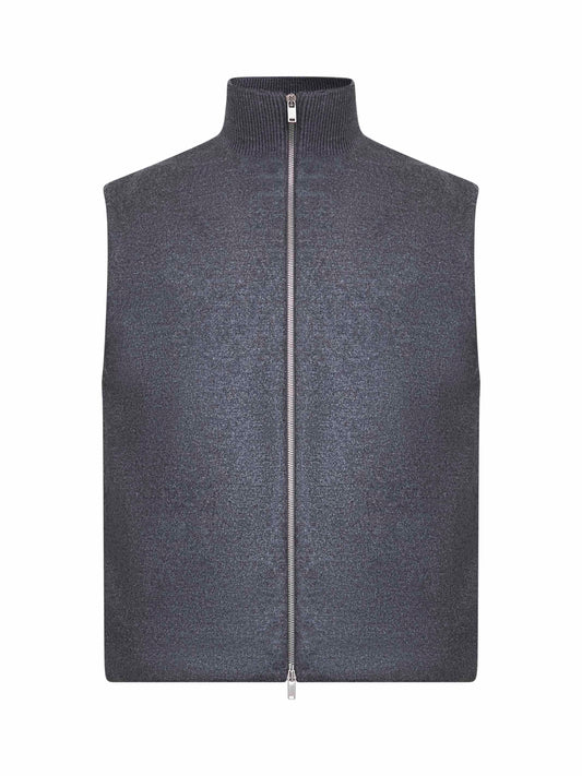 Grey melton wool padded vest