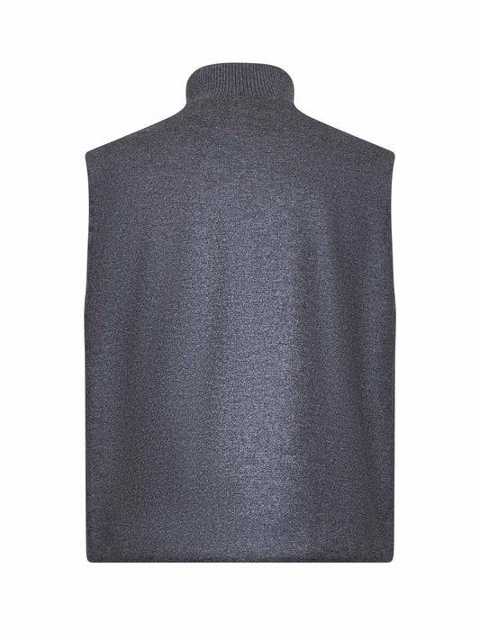 Grey melton wool padded vest