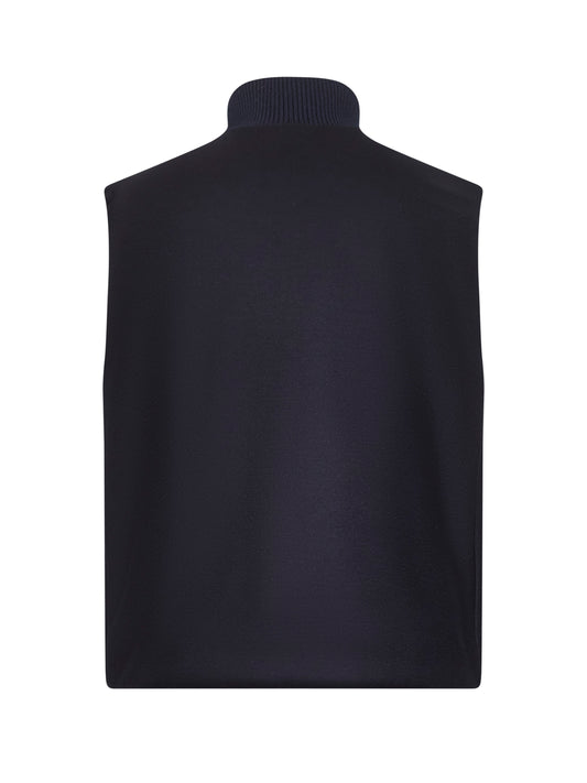 Blue melton wool padded vest