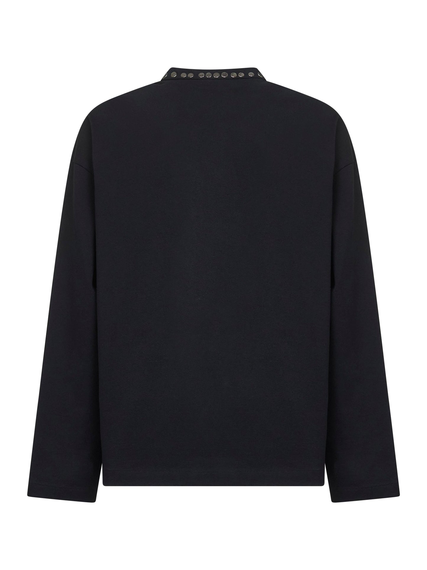 T-shirt in cotone nero con borchie