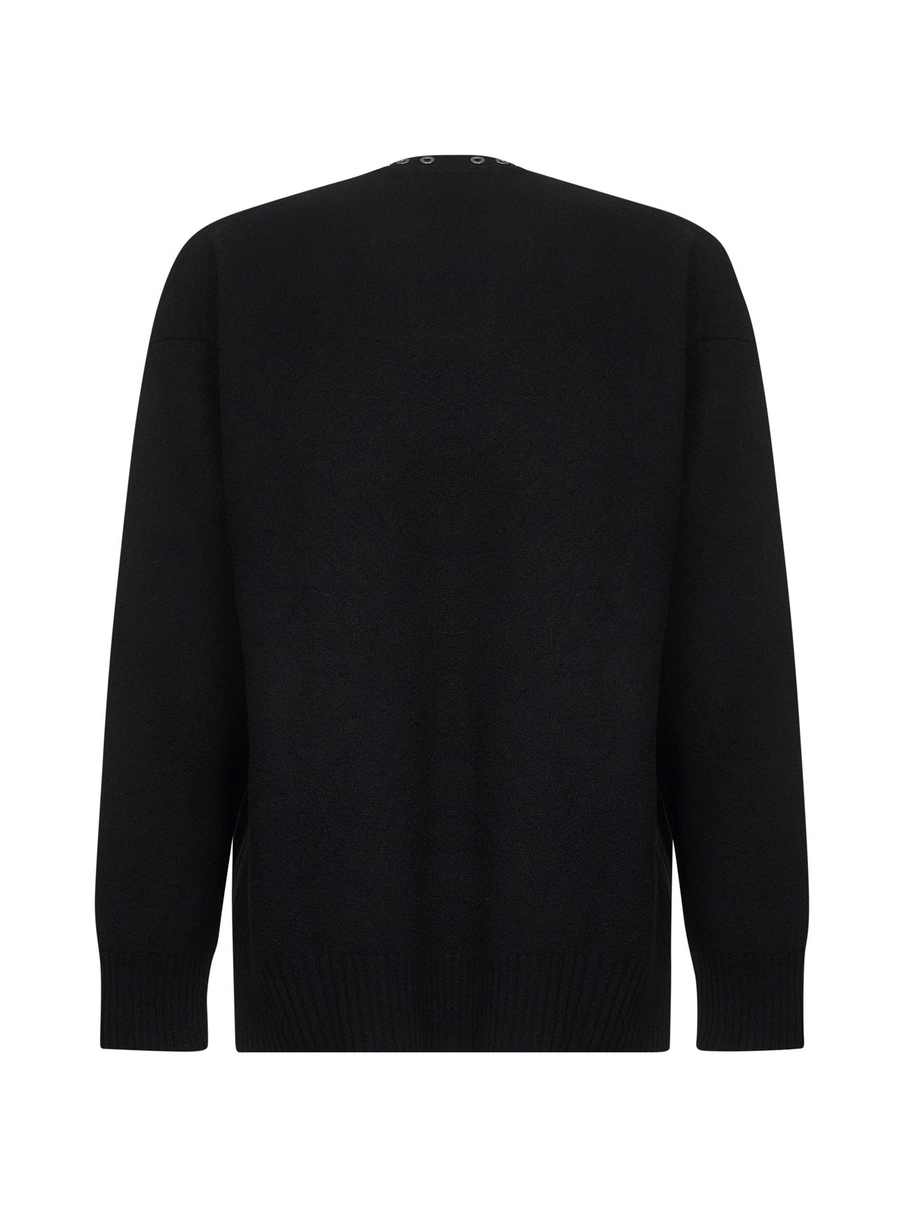 Maglione girocollo in lana leggera nera