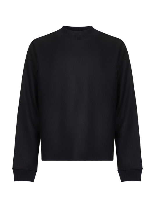 Blue wool jersey sweatshirt