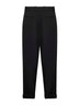 Pantaloni con cintura in gabardine di lana nera