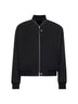 Bomber in gabardine di lana nera