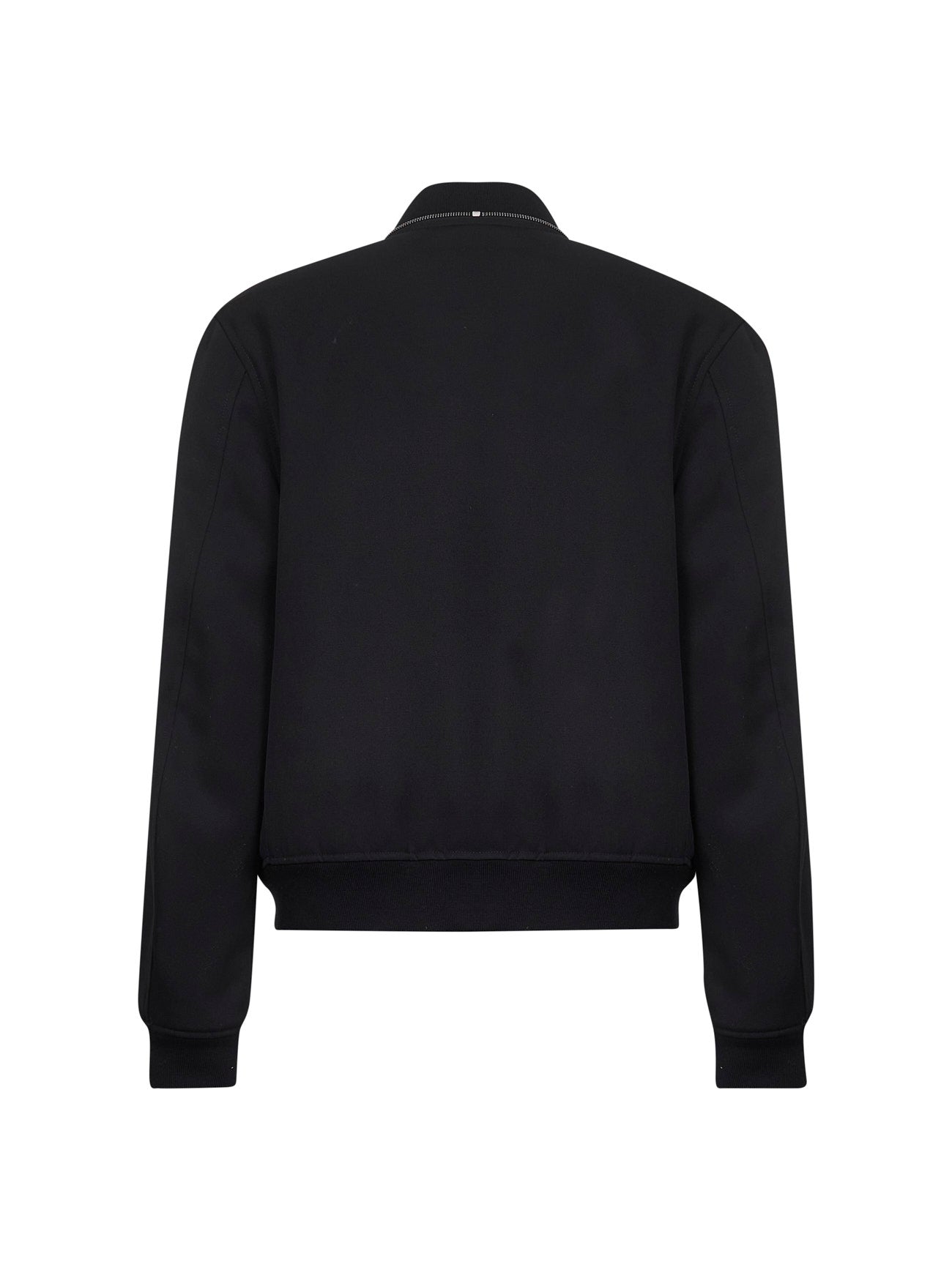 Bomber in gabardine di lana nera