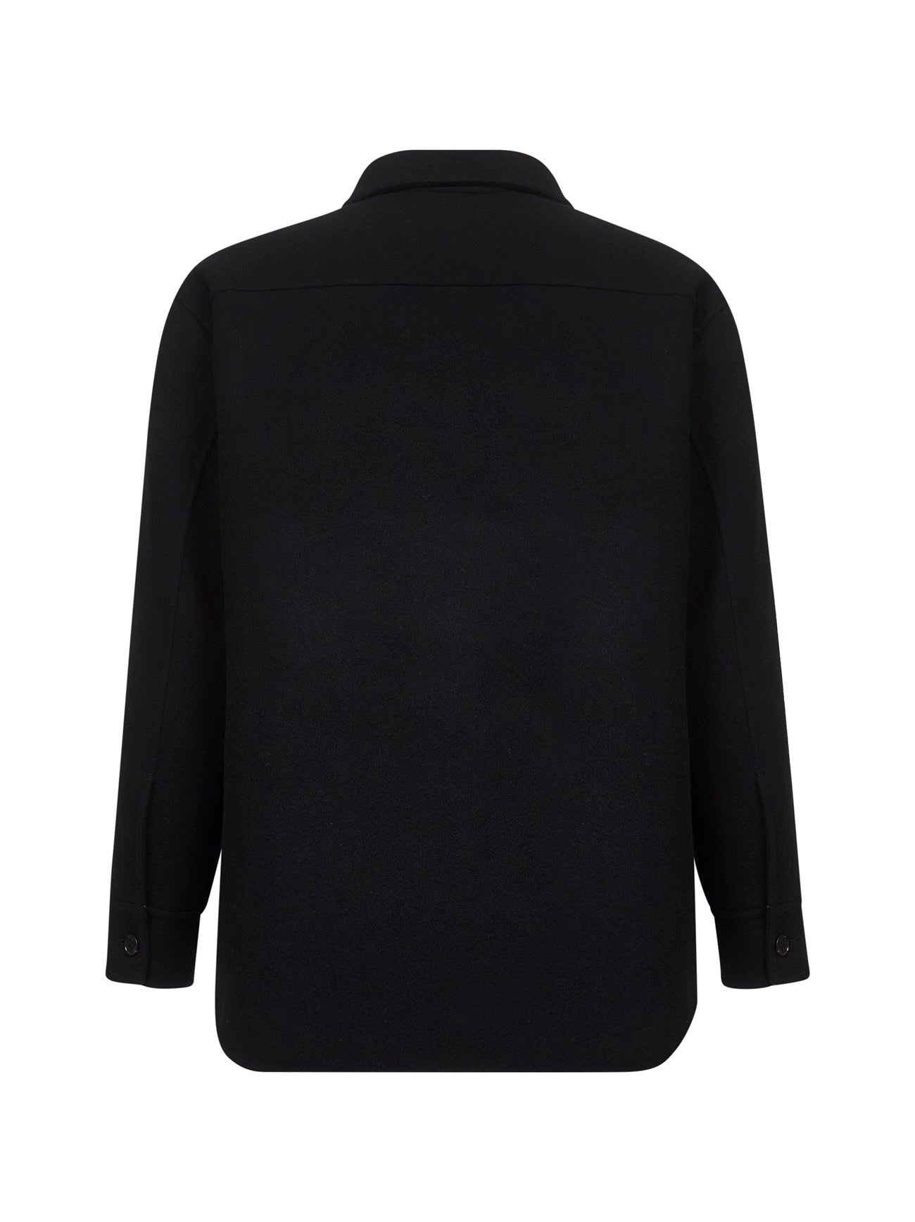 Giacca-camicia in feltro di lana vergine nero