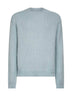 Powder blue alpaca and wool blend crewneck sweater
