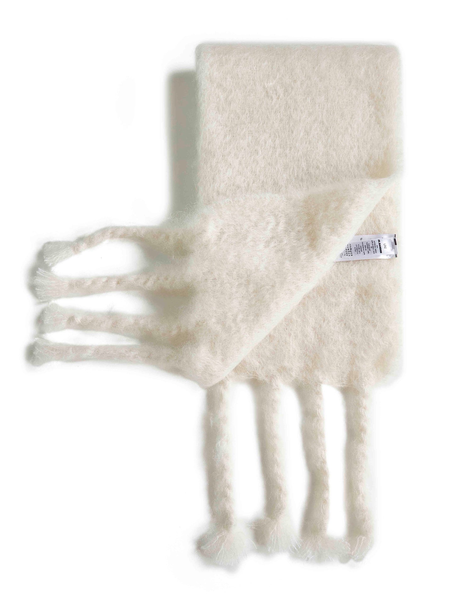 Sciarpa in misto mohair e lana avorio
