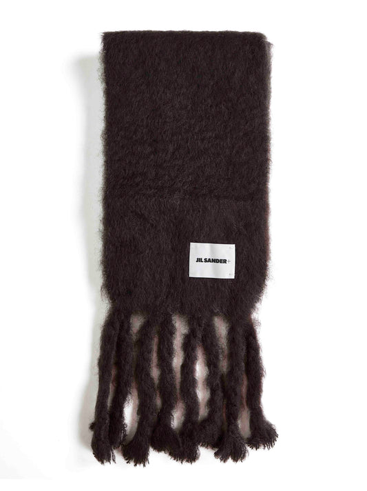 Burgundy mohair and wool blend scarf