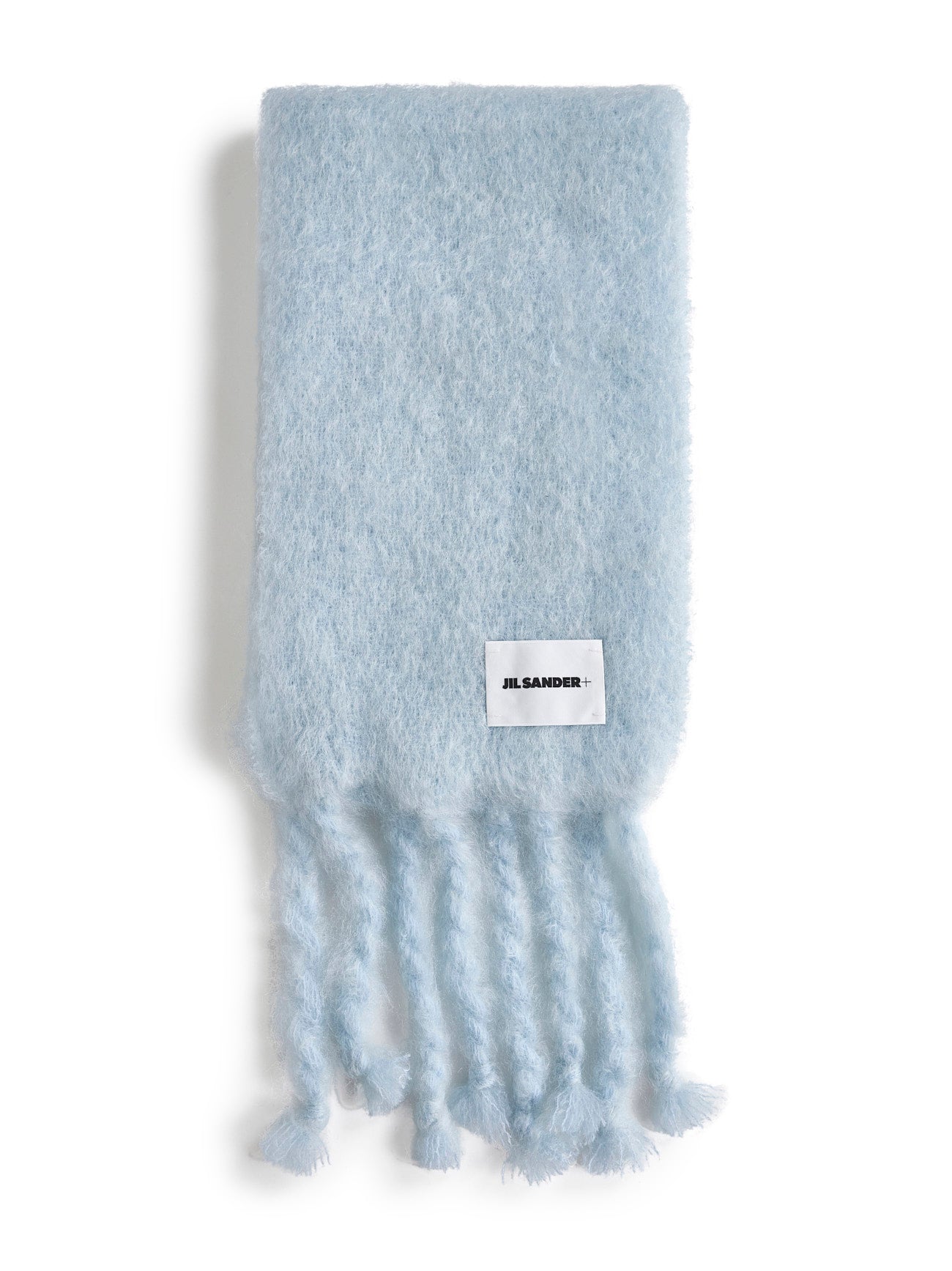 Sciarpa in misto mohair e lana azzurra